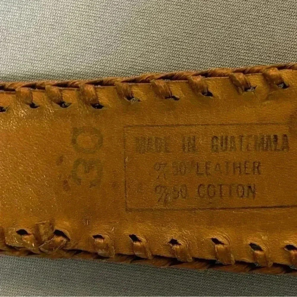 Women’s Vintage Woven Multicolor Leather Southwestern made in Guatemala Size 30 - Picture 11 of 16